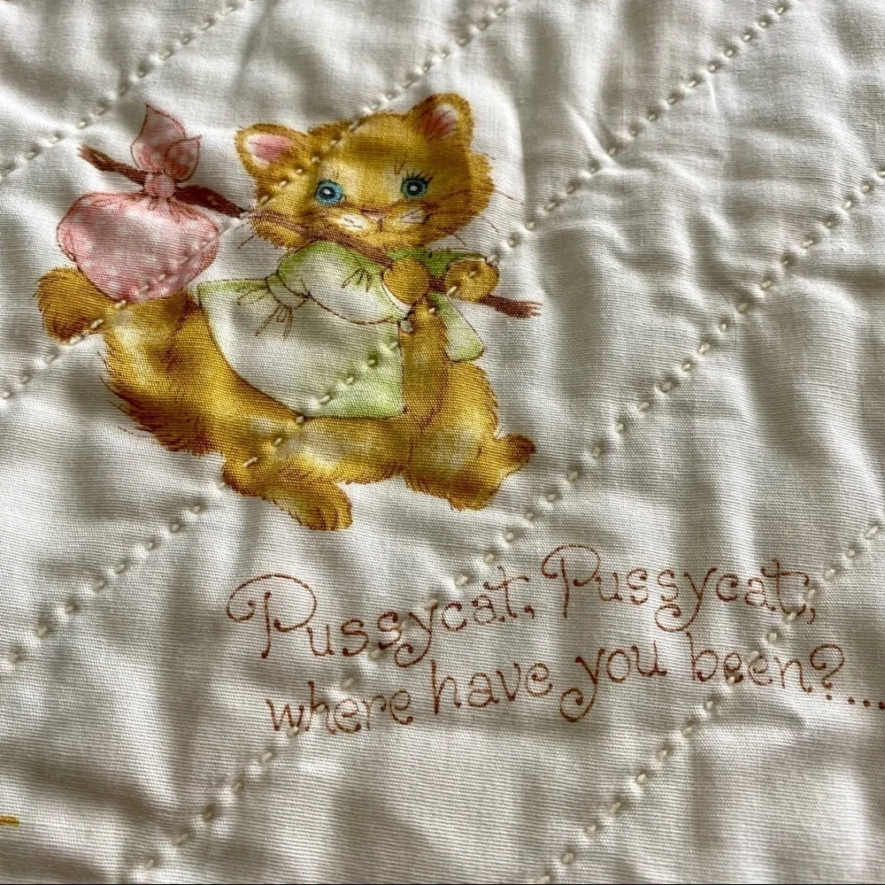 Vintage Handmade Quilted Blanket Twin Size 63x80